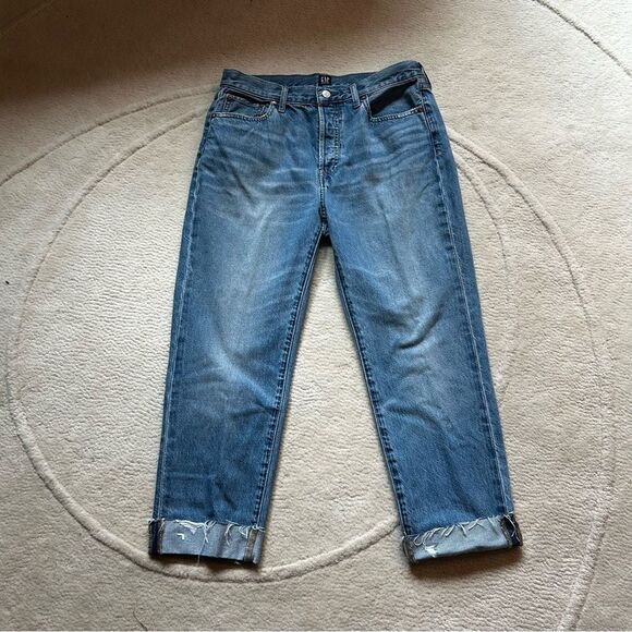 GAP Light Blue Cropped 1969 Boyfriend Jeans #5 - Picture 1 of 7